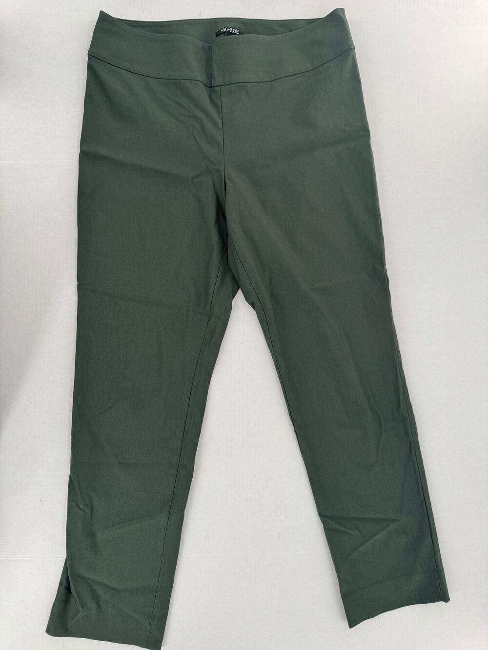 NIC+ZOE Size 10 Olive Green Pull On Stretch Straight Pants Ponte Knit